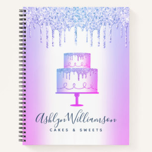 Carnet Boulangerie Cake Purple Parties scintillant Drives