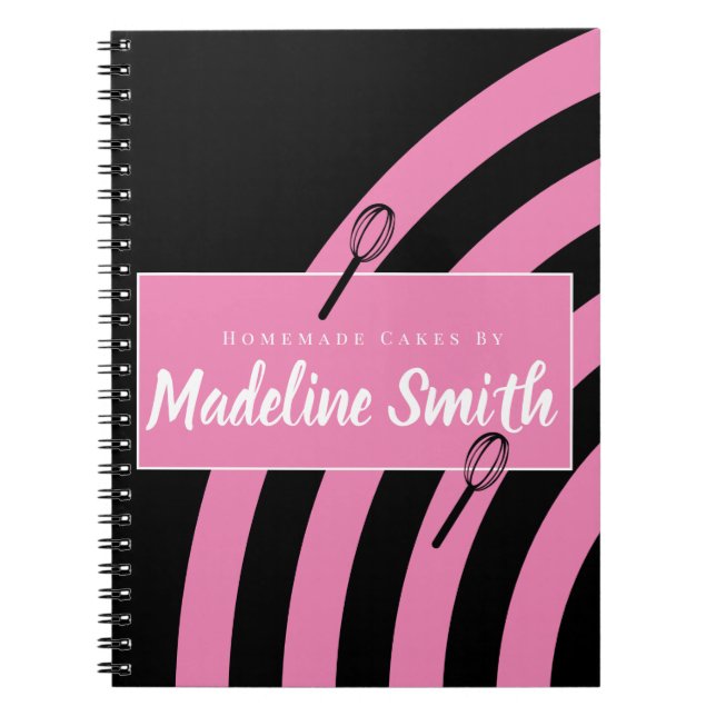 Carnet Boulangerie Grandes Whisky Gâteau Maison Rose Noir (Devant)