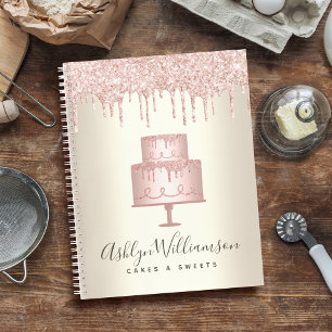 Carnet Boulangerie Pink Cake Dessert Parties scintillant 