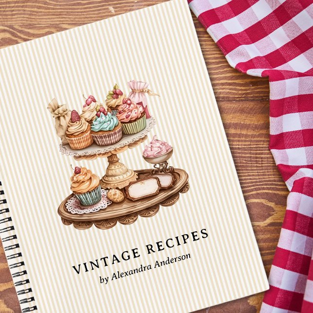 Carnet Boulangerie rétro vintage Cupcakes (Vintage Cupcakes Retro Bakery Notebook)