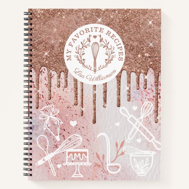 Carnet Boulangerie Whisk Parties scintillant Rose Gold Ro (Devant)