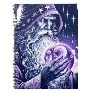 Carnet Boule de cristal de sorcier céleste violet pour co