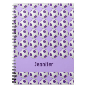 Carnet Boule de soccer en violet et blanc - Ordinateur po