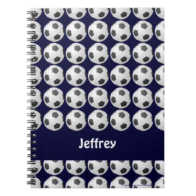 Carnet Boule de soccer Nom personnalisé Spiral (Devant)