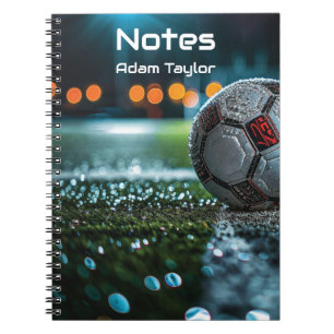 Carnet Boule de soccer sur le terrain humide vide