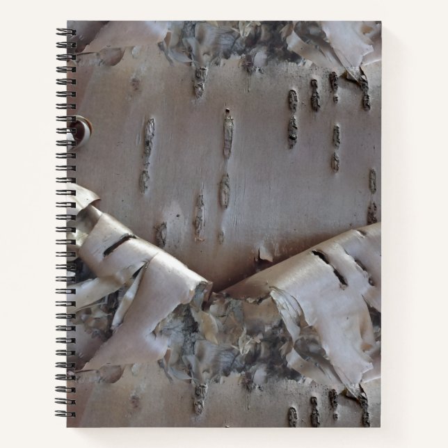 Carnet Bouleau courbe écorce rustique (Devant)