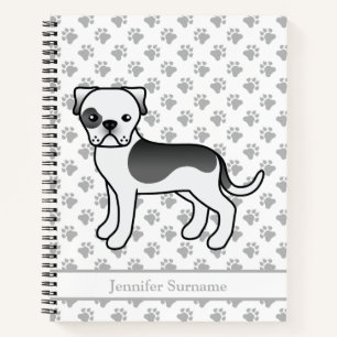 Carnet Bouledogue américain pie noir mignon chien de dess