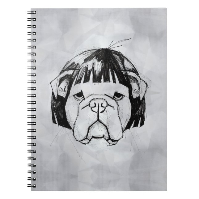 Carnet Bouledogue avec Perruque (Style 8) Beaux-Arts (Devant)