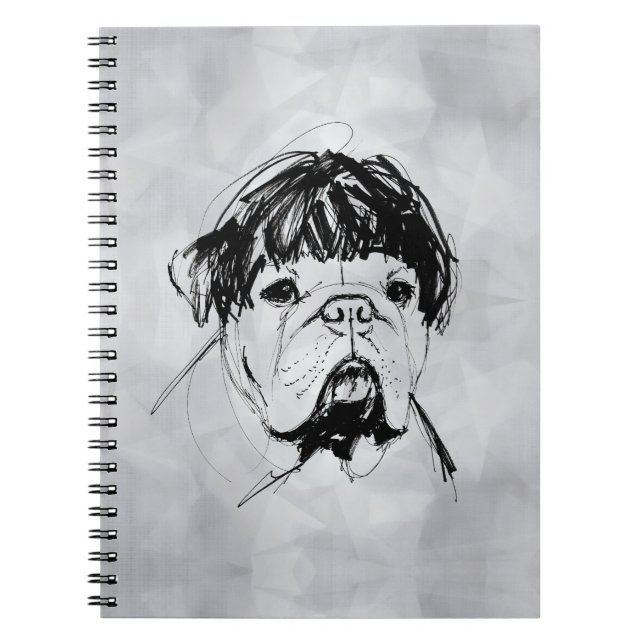 Carnet Bouledogue avec une perruque (style 2) Beaux-arts (Devant)