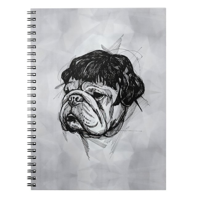 Carnet Bouledogue avec une perruque (Style 7) Beaux-Arts (Devant)