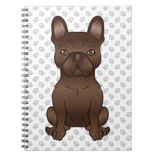 Carnet Bouledogue français au chocolat / Chien et pattes 