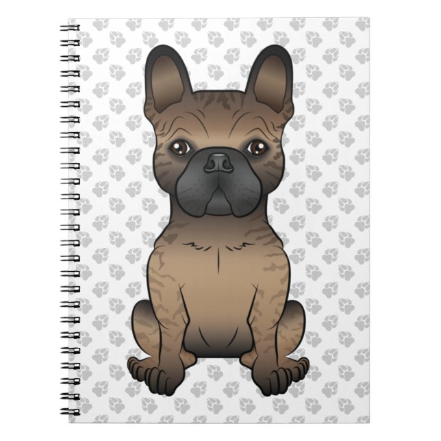 Carnet Bouledogue français bringé / Frenchie Chien mignon (Devant)