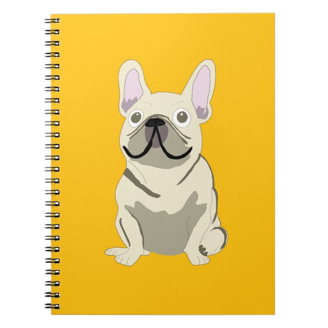Carnet Bouledogue Français crème, (Devant)