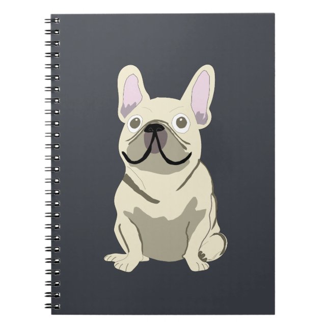 Carnet Bouledogue Français crème (Devant)
