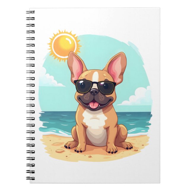 Carnet Bouledogue français en vacances (Devant)