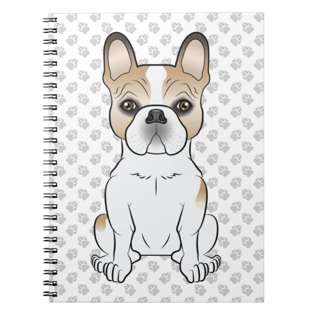 Carnet Bouledogue français fauve piebalde / Dessin animé  (Devant)