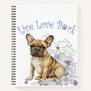 Carnet Bouledogue français floral