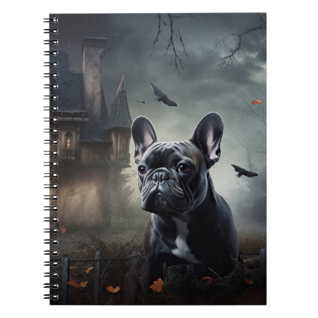 Carnet Bouledogue français Halloween Épouvantable (Devant)