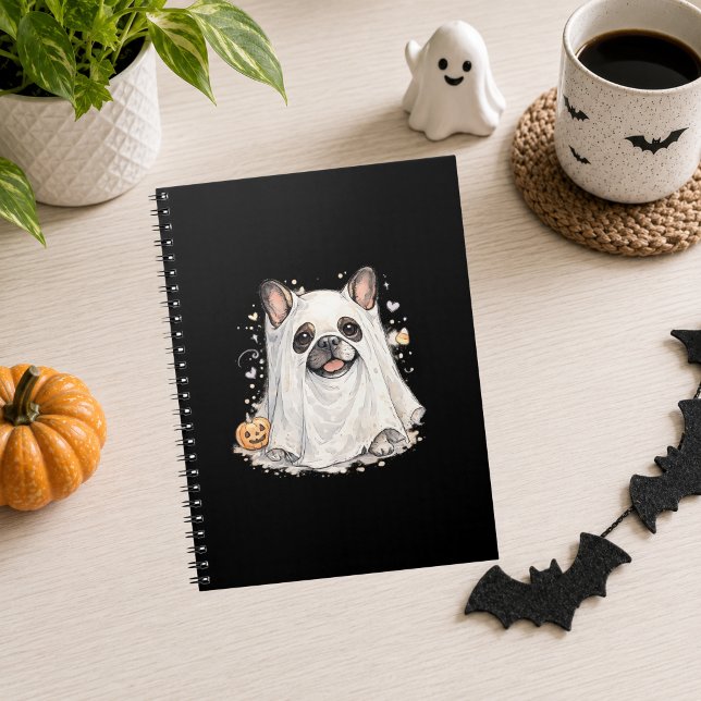 Carnet Bouledogue Français Halloween Fille Fantôme Mignon (Créateur téléchargé)