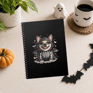 Carnet Bouledogue français Halloween  Squelette mignon