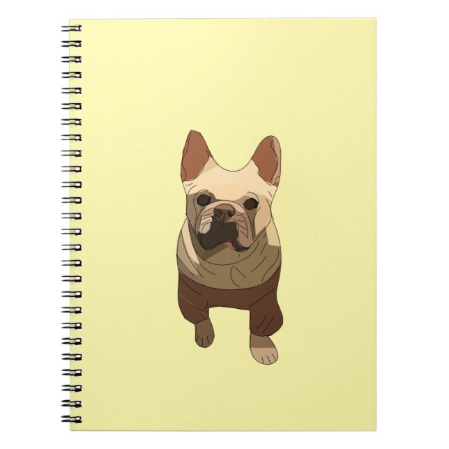 Carnet Bouledogue Français, Lavande Violet (Devant)