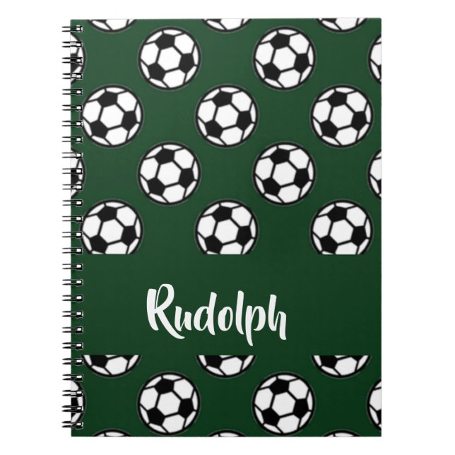Carnet Boules de football motif vert (Devant)