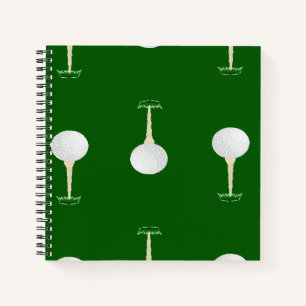Carnet Boules de golf motif sur vert