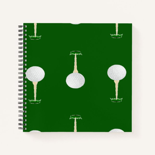 Carnet Boules de golf motif sur vert (Devant)