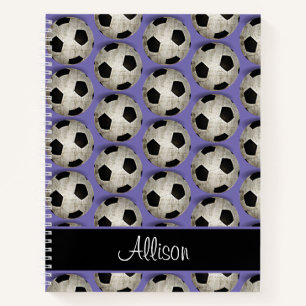 Carnet Boules de soccer personnalisées Motif violet