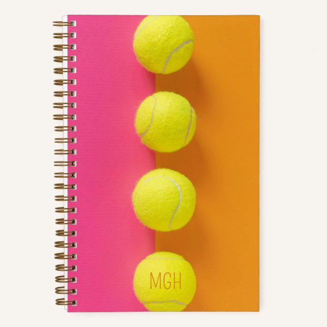 Carnet Boules de tennis Monogramme personnalisées (Recto)