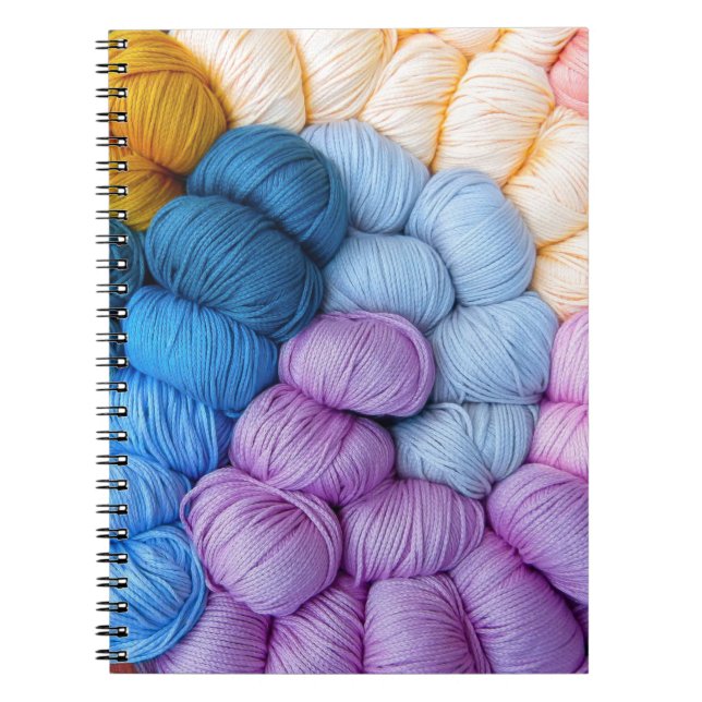 Carnet Boules en fils de Tricot coloré (Devant)