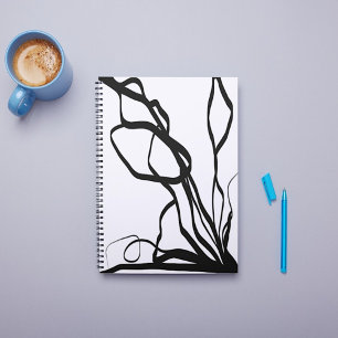 Carnet Bouquet Blanc : Abstrait blanc & noir