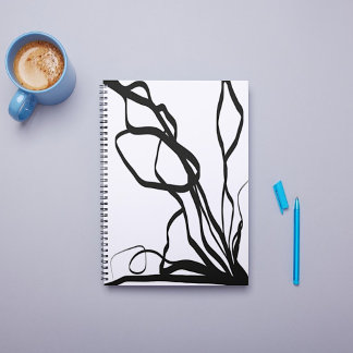 Carnet Bouquet Blanc : Abstrait blanc & noir