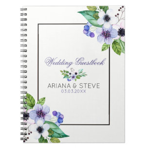 Carnet Bouquet blanc et violet