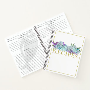 Carnet Bouquet bleu turquoise Cuisine Douche personnelle