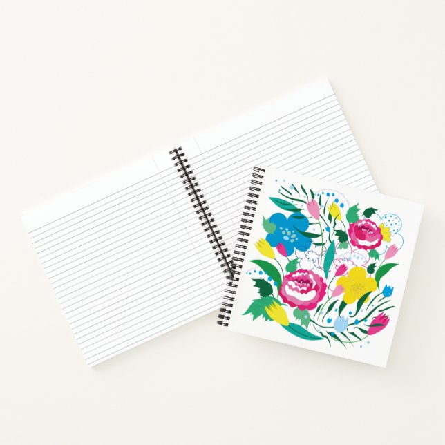 Carnet Bouquet coloré. (Intérieur)