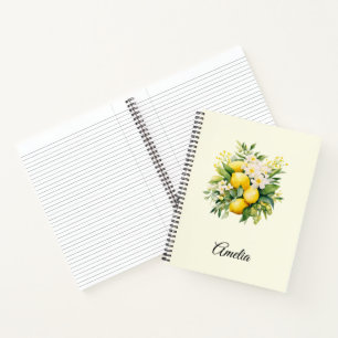 Carnet Bouquet de citrons aux fleurs blanches
