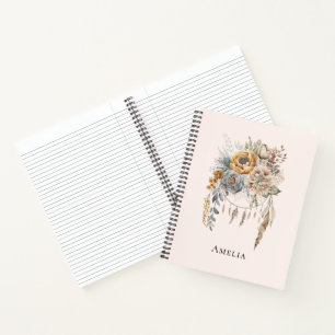 Carnet Bouquet de fleurs Boho et Dreamcatcher