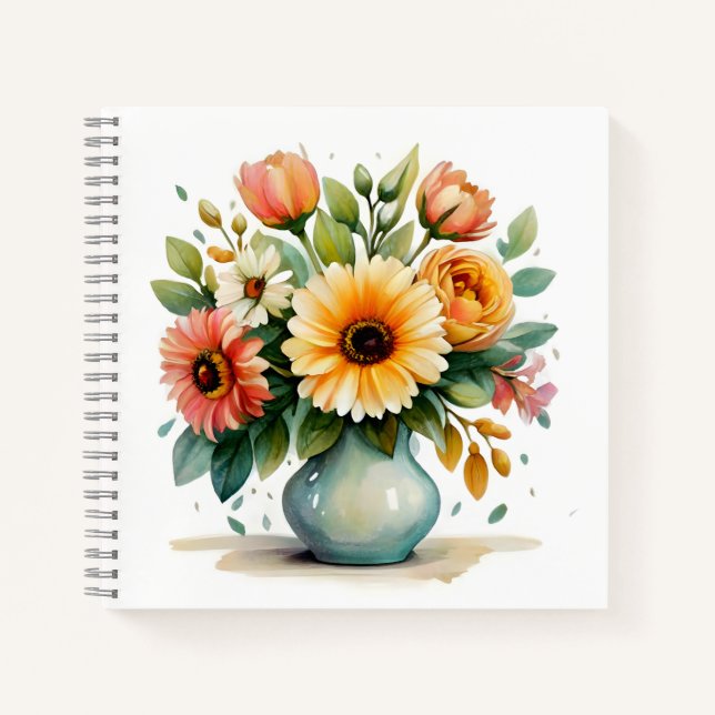 Carnet Bouquet de fleurs d'aquarelle (Devant)
