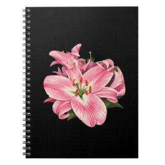 Carnet Bouquet de fleurs de lys rose