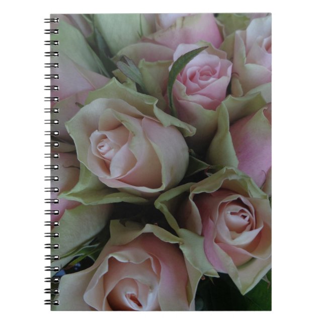 Carnet Bouquet de fleurs de Roses verts roses (Devant)