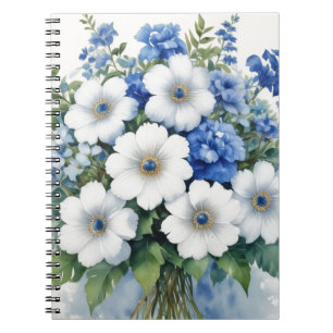 Carnet Bouquet de fleurs Elégante aquarelle