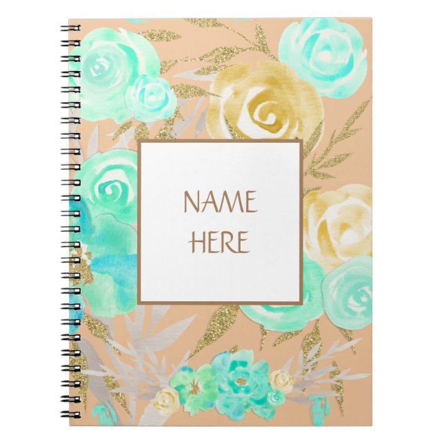 Carnet Bouquet de fleurs personnalisé (Devant)