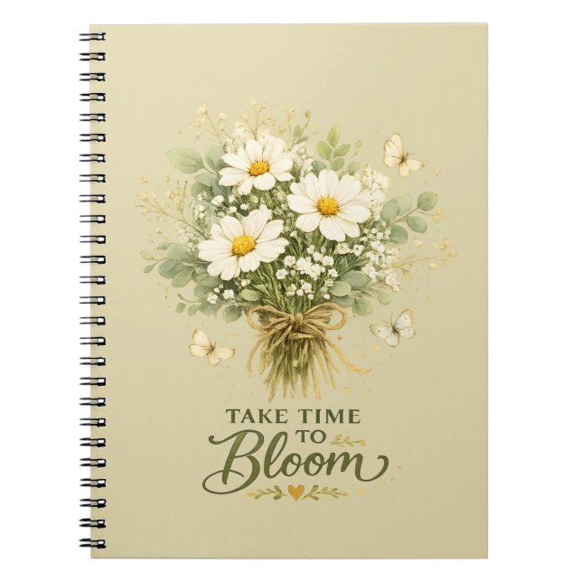 Carnet Bouquet de fleurs sauvages blanches (Devant)