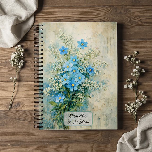 Carnet Bouquet de fleurs sauvages bleues (Créateur téléchargé)