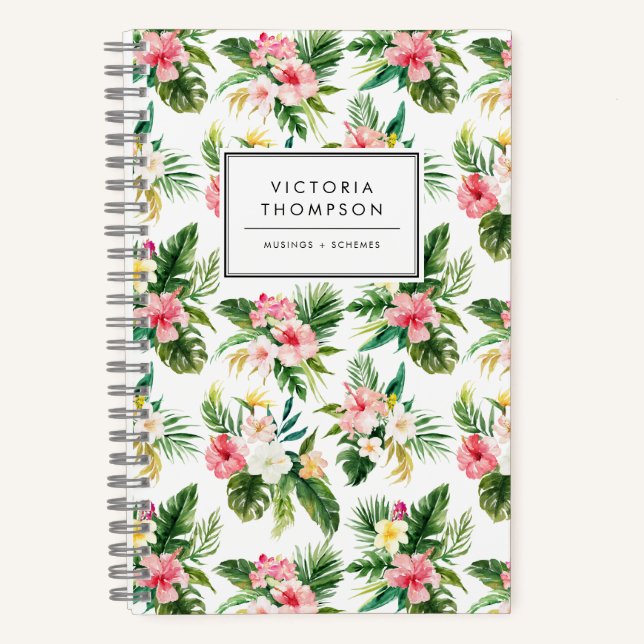 Carnet Bouquet de fleurs tropicales en aquarelle (Recto)