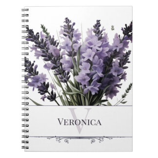 Carnet Bouquet de lavande aquarelle personnalisé