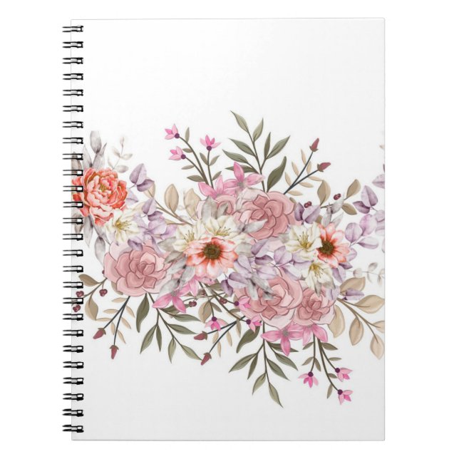 Carnet Bouquet de mariage rose (Devant)