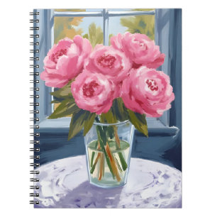 Carnet Bouquet de pivoine rougissante   Peinture de fleur