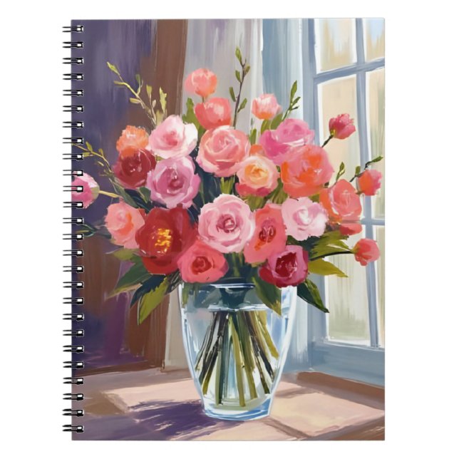 Carnet Bouquet de roses d'automne Floral Automne (Devant)